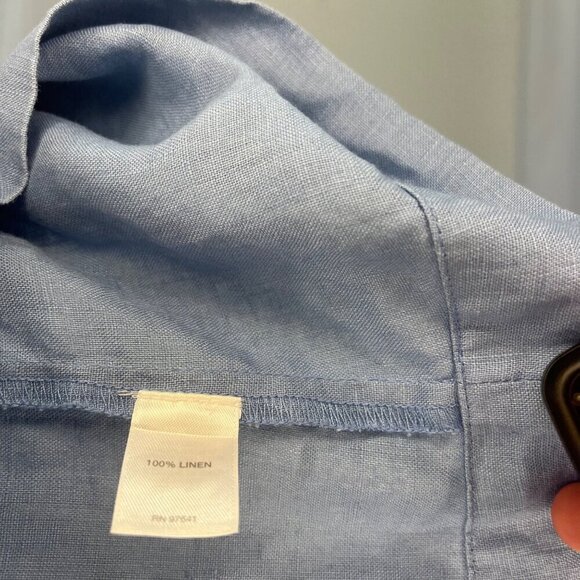 J Jill Linen Sleeveless Dress Blue Shift Dress Size LARGE Casual Summer - Picture 4 of 6